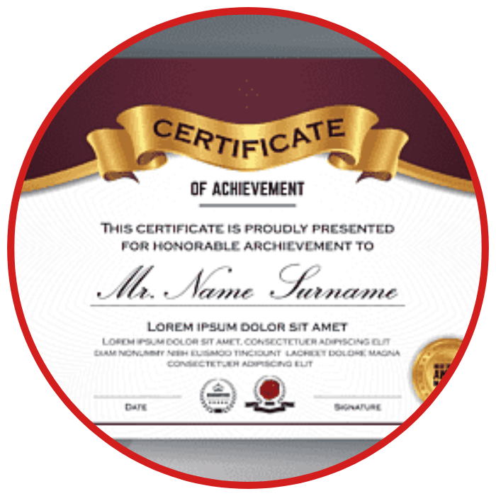 CUSTOMIZABLE CERTIFICATES